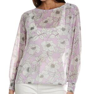 Cabi #6298 Poppy Floral Lavender Top Sz. M NWOT